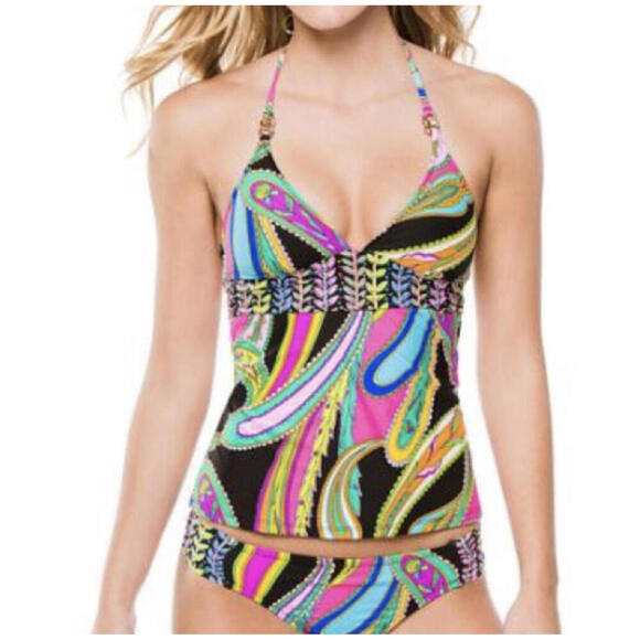Trina Turk Colorful Swim Top - Halter Style, Size M - Picture 1 of 6